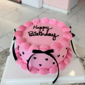 vintage cake coeur rose