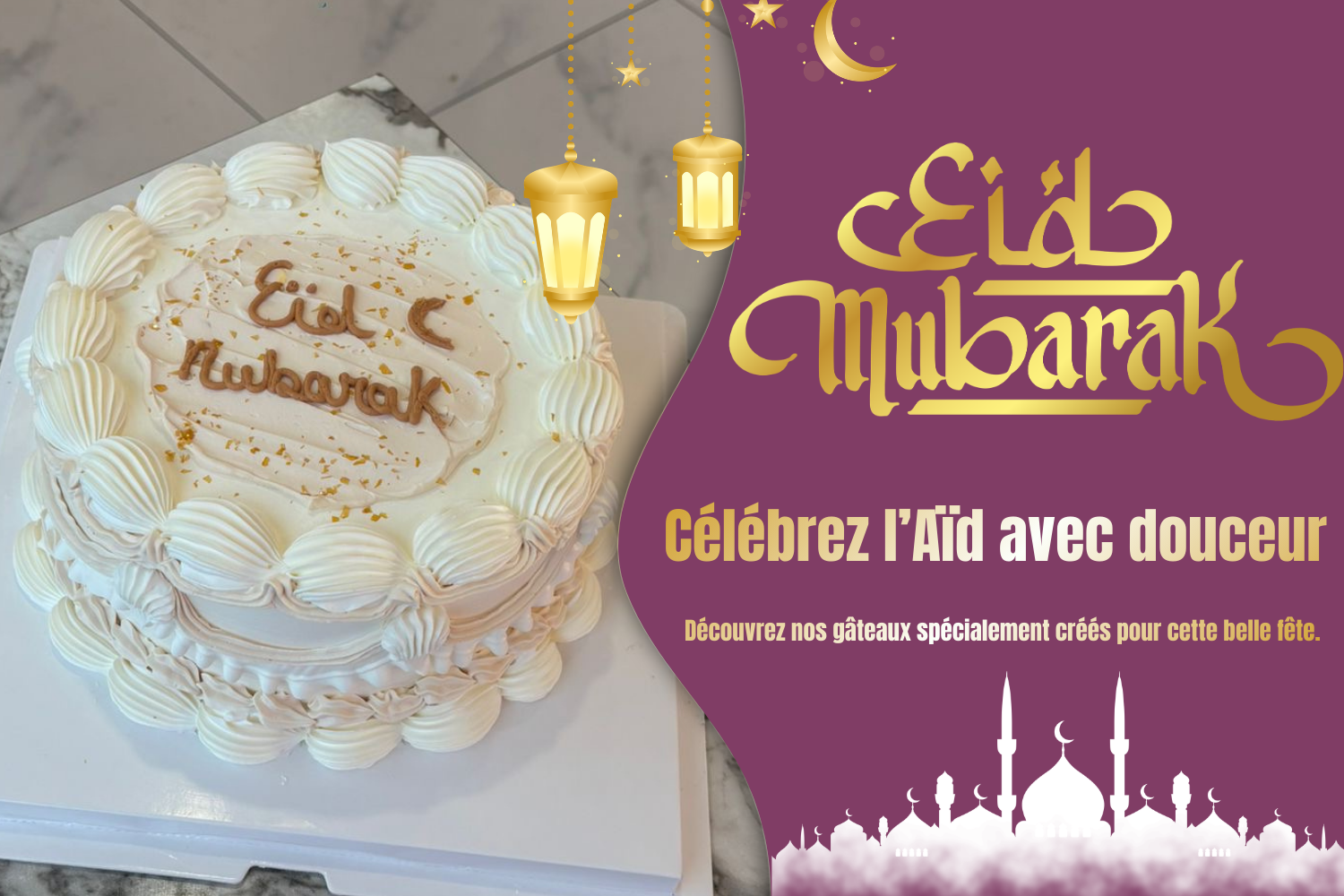 ✨célébrez l’aïd avec douceur ! découvrez nos gâteaux spécialement créés pour cette belle fête. (2000 x 1000 px) 3